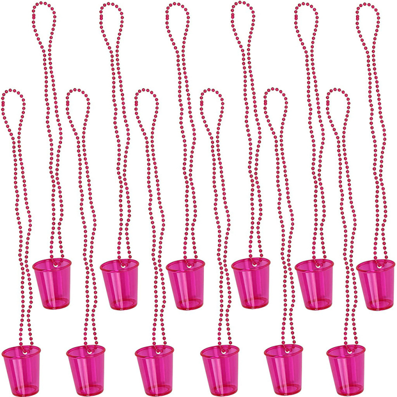 Plastový náhrdelník s guličkami tvaru pohára pre párty — vstrekované formovanie, retro štýl, rekvizita pre makeup/kostým