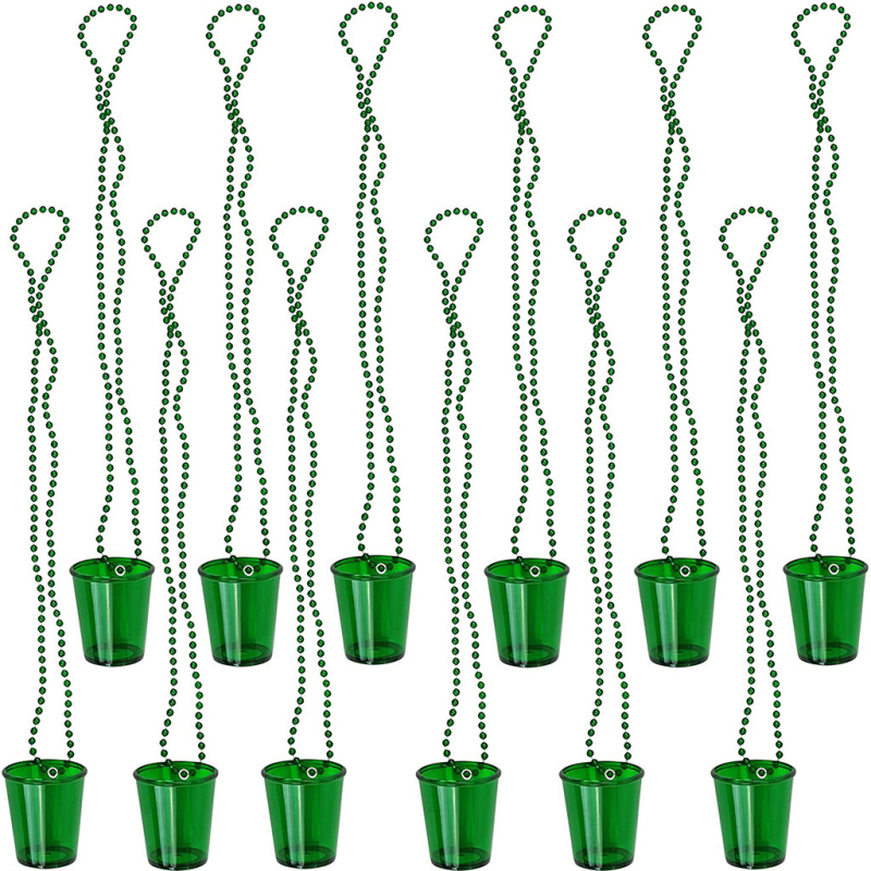 Plastový náhrdelník s guličkami tvaru pohára pre párty — vstrekované formovanie, retro štýl, rekvizita pre makeup/kostým