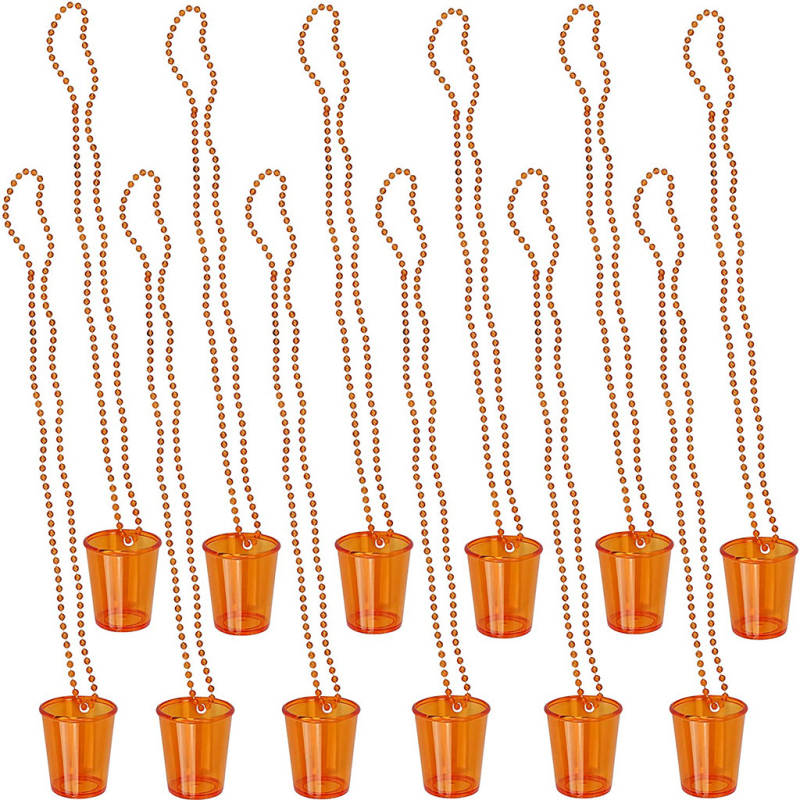Plastový náhrdelník s guličkami tvaru pohára pre párty — vstrekované formovanie, retro štýl, rekvizita pre makeup/kostým
