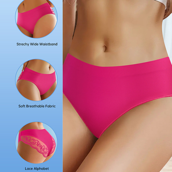 Slip femei cu talie medie, nylon, usor de uscat, respirant, cu căptușeală de bumbac în zona genitală