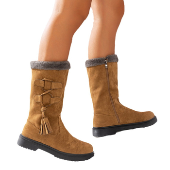 Medvilniniai auliniai batai su velūro viršutine dalimi, gumine danga, aukštas, šoninis užtrauktukas