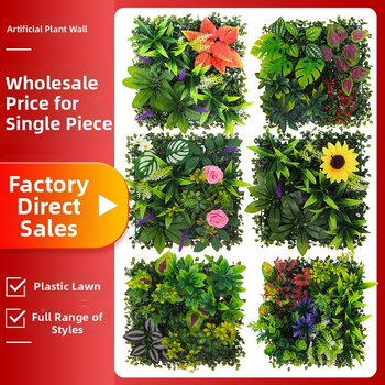 Umelá rastlinná stena s panelom trávy, plastová konštrukcia, model 13336944