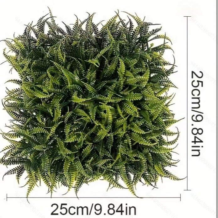 Umelá rastlinná stena s panelom trávy, plastová konštrukcia, model 13336944