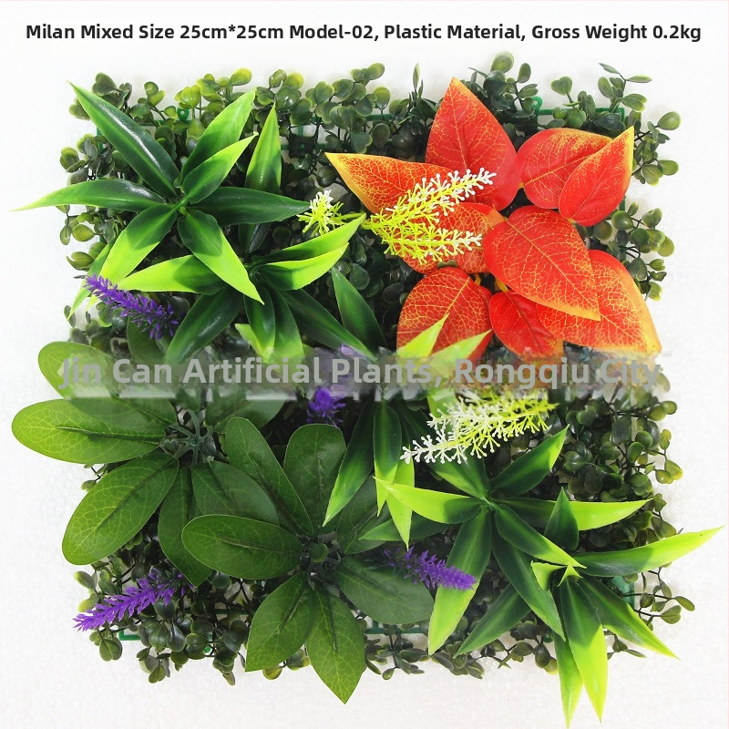 Umelá rastlinná stena s panelom trávy, plastová konštrukcia, model 13336944