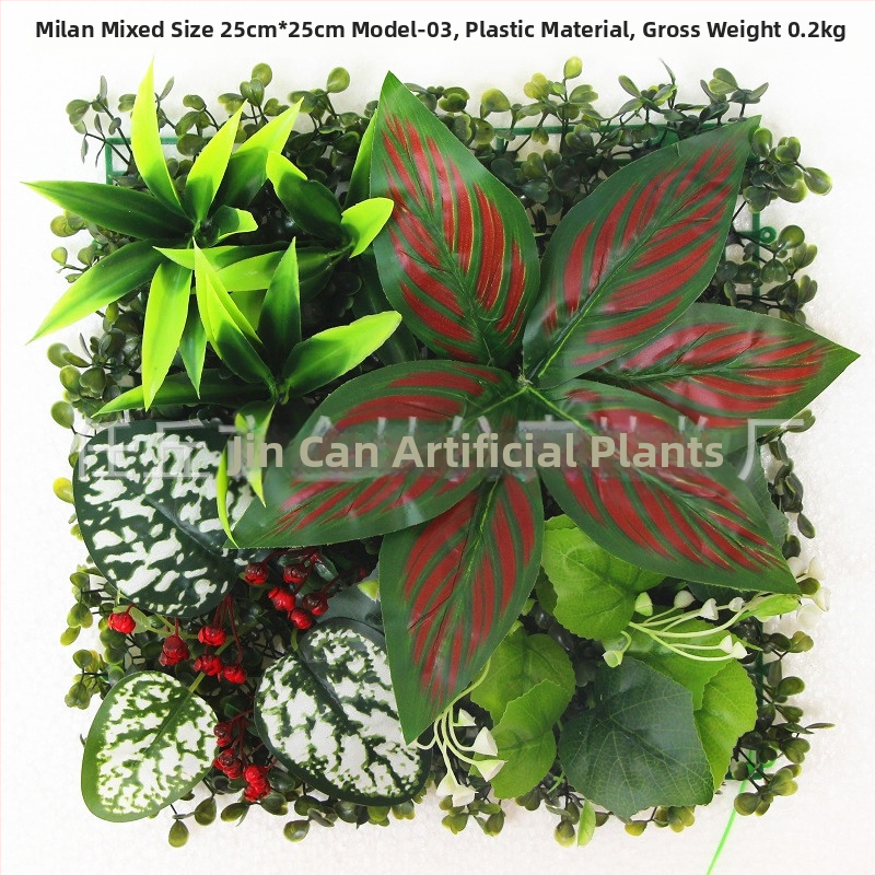 Umelá rastlinná stena s panelom trávy, plastová konštrukcia, model 13336944