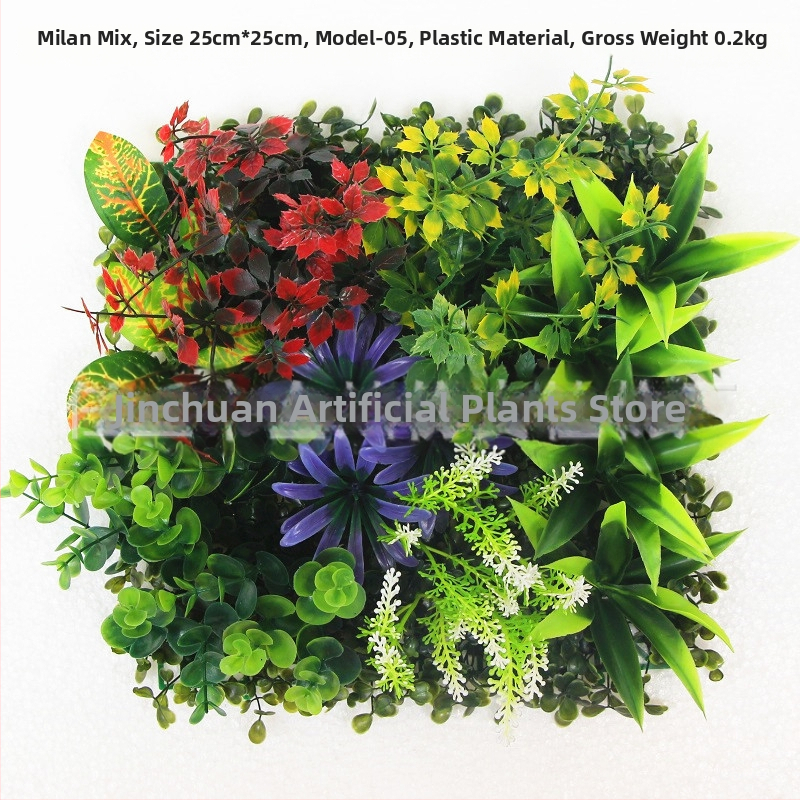 Umelá rastlinná stena s panelom trávy, plastová konštrukcia, model 13336944