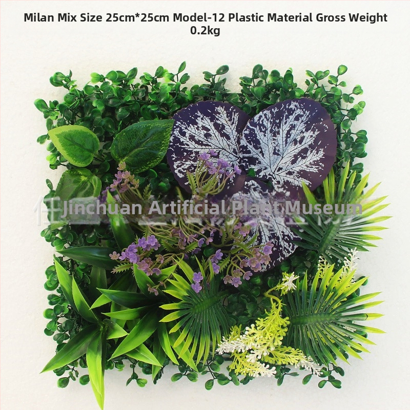 Umelá rastlinná stena s panelom trávy, plastová konštrukcia, model 13336944