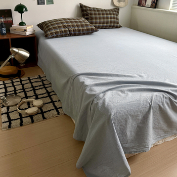 Четири части спален комплект от чист памук, каре модел, боядисан на прежда, висока плътност на тъканта, академичен стил