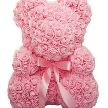 Medvedík s ružami PAOMO a penyami – ručne vyrobený DIY dar, osobný dar, prispôsobenie SHI, IP autorizácia: Nie