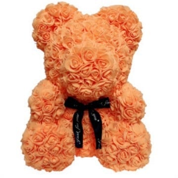 Medvedík s ružami PAOMO a penyami – ručne vyrobený DIY dar, osobný dar, prispôsobenie SHI, IP autorizácia: Nie