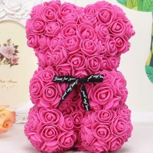 Medvedík s ružami PAOMO a penyami – ručne vyrobený DIY dar, osobný dar, prispôsobenie SHI, IP autorizácia: Nie