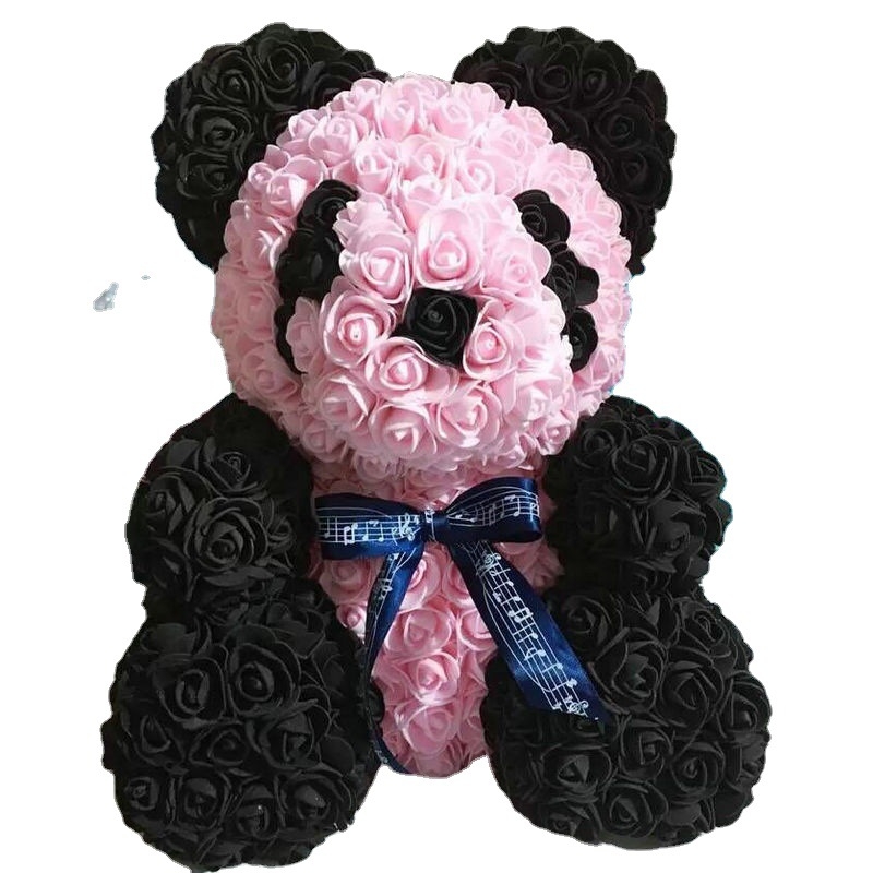 Medvedík s ružami PAOMO a penyami – ručne vyrobený DIY dar, osobný dar, prispôsobenie SHI, IP autorizácia: Nie