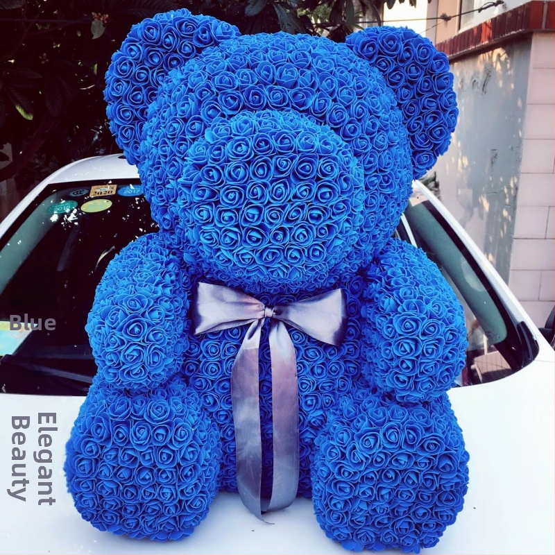 Medvedík s ružami PAOMO a penyami – ručne vyrobený DIY dar, osobný dar, prispôsobenie SHI, IP autorizácia: Nie