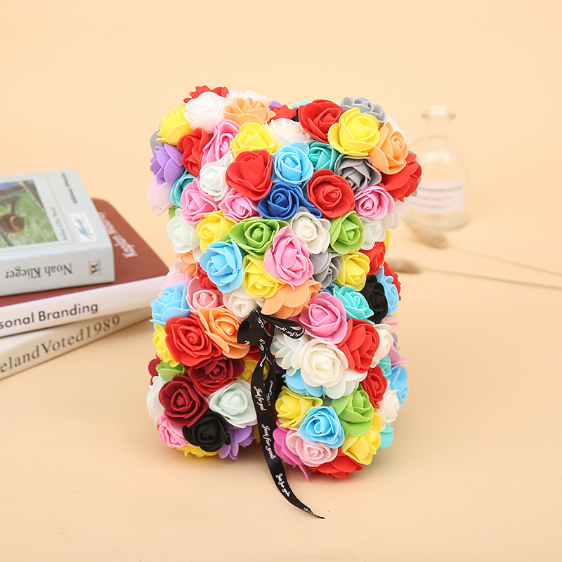 Medvedík s ružami PAOMO a penyami – ručne vyrobený DIY dar, osobný dar, prispôsobenie SHI, IP autorizácia: Nie