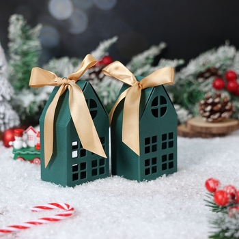 Božićna papirnata kućica s izrezanom kutijom bombona, moderni minimalistički stil, XS0549-13