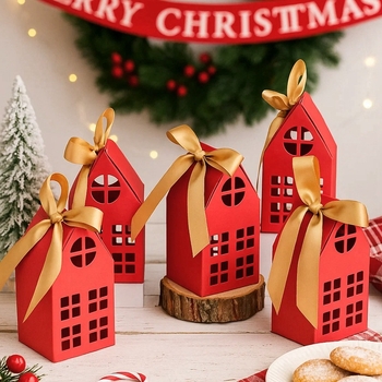 Božićna papirnata kućica s izrezanom kutijom bombona, moderni minimalistički stil, XS0549-13