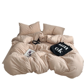 Памучен водно измит четири части спален комплект, кожа-приятелски, реактивно боядисване, тъкане: пране, твил и шлайф финиш, лист-тип, Ин стил