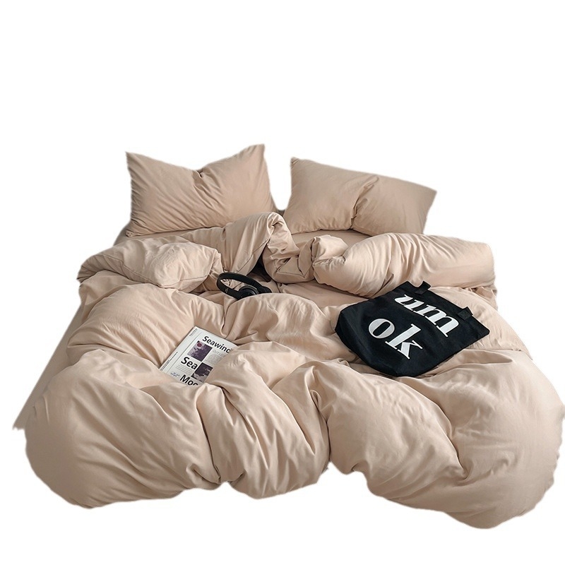 Памучен водно измит четири части спален комплект, кожа-приятелски, реактивно боядисване, тъкане: пране, твил и шлайф финиш, лист-тип, Ин стил