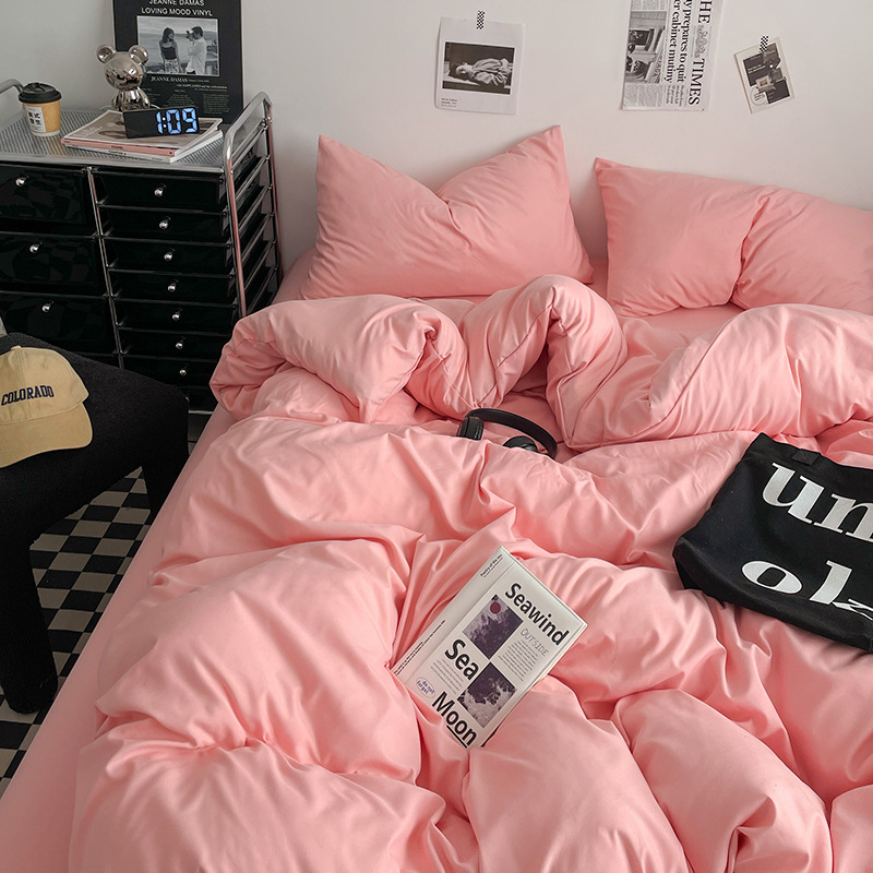 Памучен водно измит четири части спален комплект, кожа-приятелски, реактивно боядисване, тъкане: пране, твил и шлайф финиш, лист-тип, Ин стил