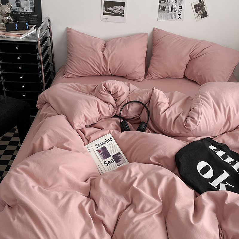 Памучен водно измит четири части спален комплект, кожа-приятелски, реактивно боядисване, тъкане: пране, твил и шлайф финиш, лист-тип, Ин стил