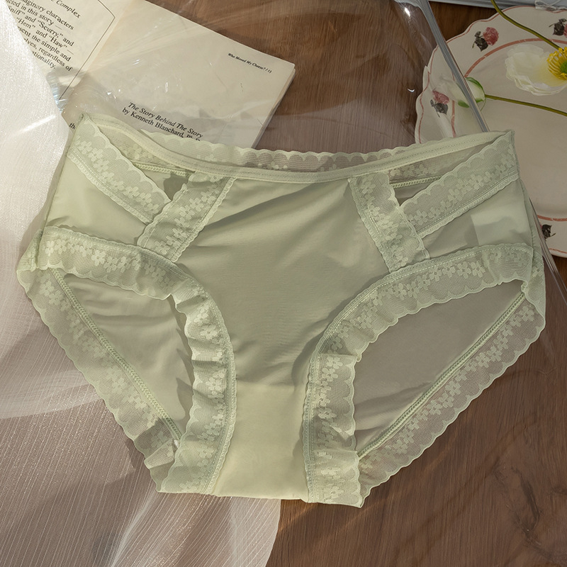 Дамски найлонови бикини бельо, дишащи, плетени, със средна талия, хастар от вискоза, 90–95% найлон, 61–70d