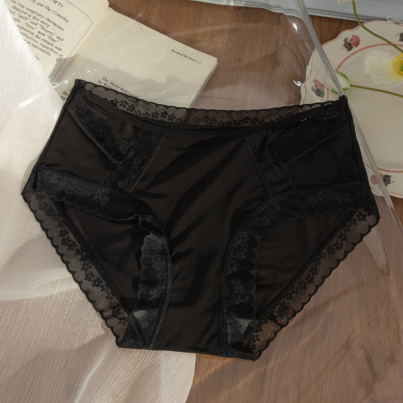 Дамски найлонови бикини бельо, дишащи, плетени, със средна талия, хастар от вискоза, 90–95% найлон, 61–70d