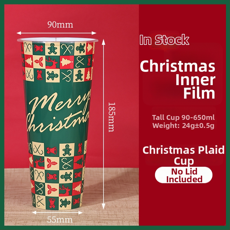 Jednorazový PP pohár na kávu s viečkom, vianočný vzor, 501–600 ml, Vstrekované formovanie, Tlač loga a prispôsobenie