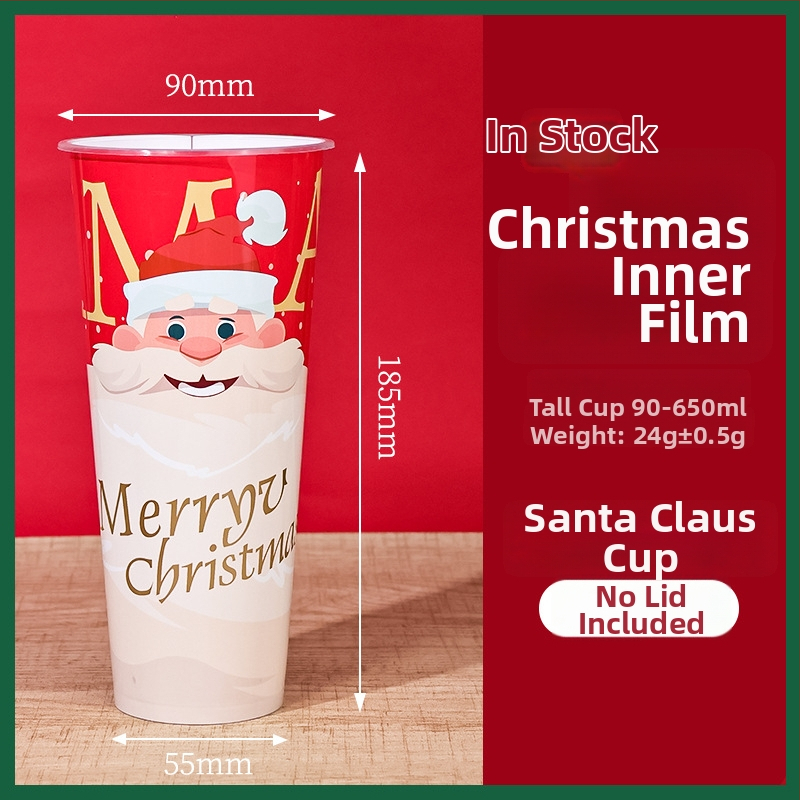 Jednorazový PP pohár na kávu s viečkom, vianočný vzor, 501–600 ml, Vstrekované formovanie, Tlač loga a prispôsobenie