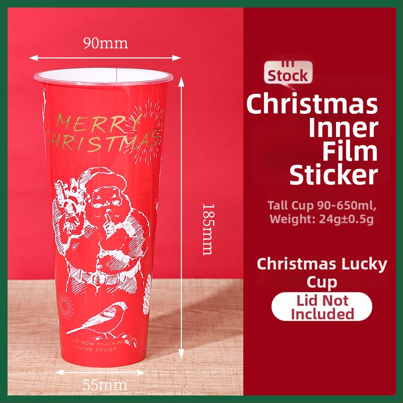 Jednorazový PP pohár na kávu s viečkom, vianočný vzor, 501–600 ml, Vstrekované formovanie, Tlač loga a prispôsobenie