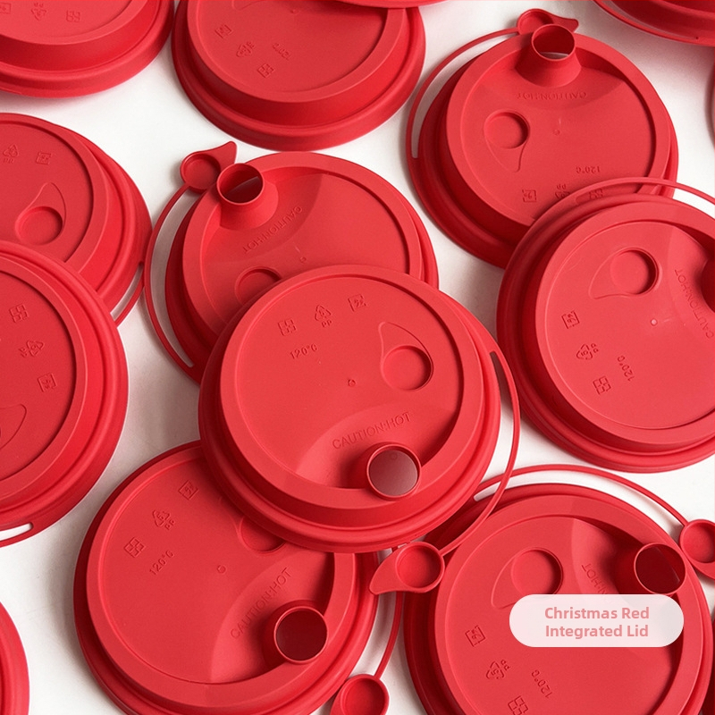 Jednorazový PP pohár na kávu s viečkom, vianočný vzor, 501–600 ml, Vstrekované formovanie, Tlač loga a prispôsobenie