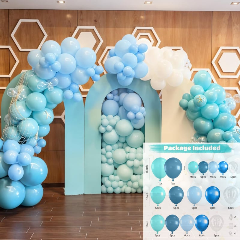 Set baloane pentru decorul ușii de ziua de naștere, brand At the Beginning, material Latex, tip balon: Latex Balloon, formă Rotundă, IP autorizare: Nu