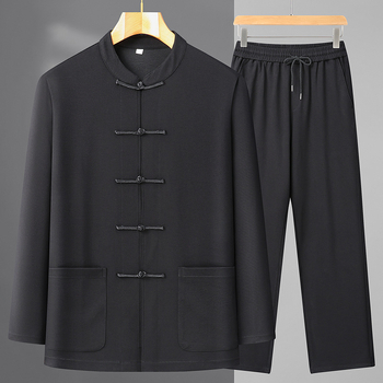 Tang oblek pre mužov v staršom veku, pletená zmes chemických vlákien s 86% acetátu, vhodné na jar a jeseň