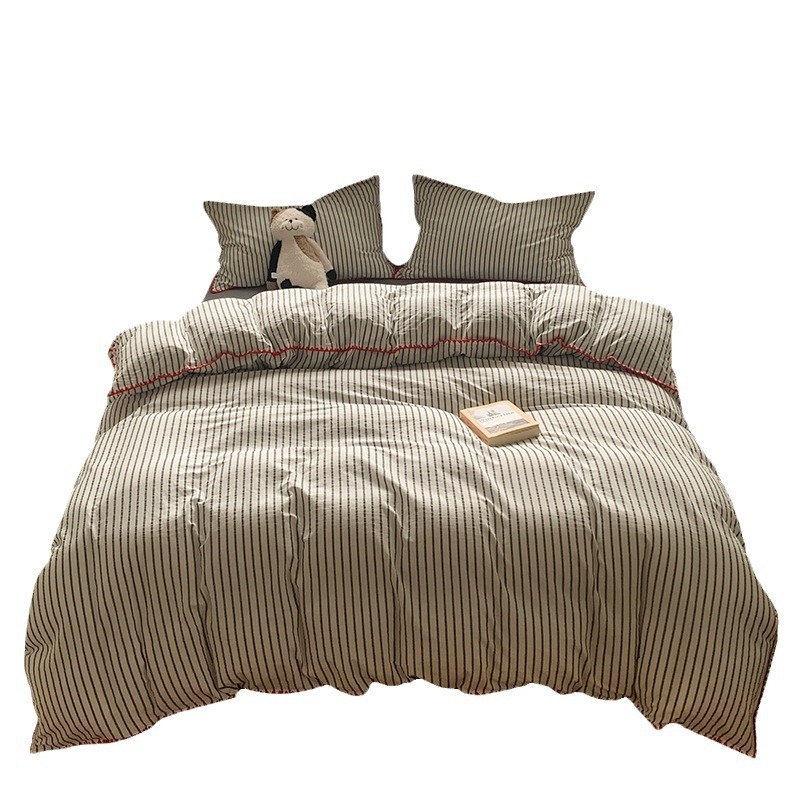 Комплект спално бельо от чист памук, четири части, геометричен принт - плътност на тъканта 133x72, тегло 2000–2500 g