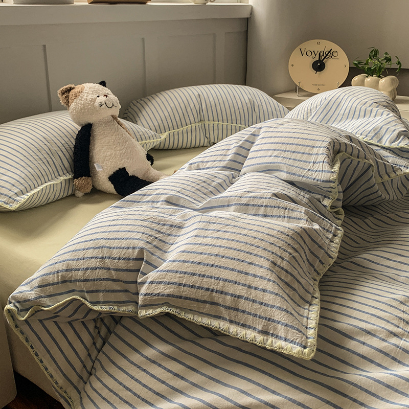 Комплект спално бельо от чист памук, четири части, геометричен принт - плътност на тъканта 133x72, тегло 2000–2500 g