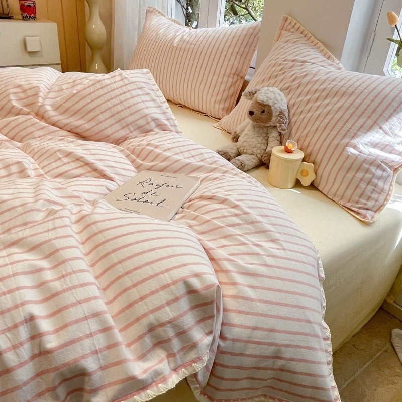 Комплект спално бельо от чист памук, четири части, геометричен принт - плътност на тъканта 133x72, тегло 2000–2500 g