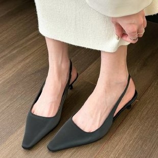 Moteriški dirželiniai sandalai su smailiu pirštu, PU viršus, PU vidus, guma padas