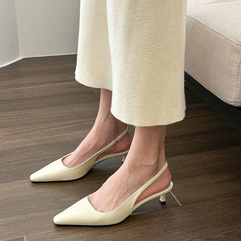 Moteriški dirželiniai sandalai su smailiu pirštu, PU viršus, PU vidus, guma padas