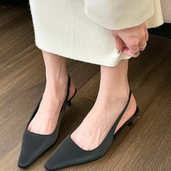 Moteriški dirželiniai sandalai su smailiu pirštu, PU viršus, PU vidus, guma padas