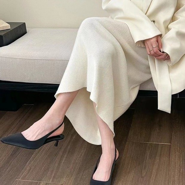 Moteriški dirželiniai sandalai su smailiu pirštu, PU viršus, PU vidus, guma padas