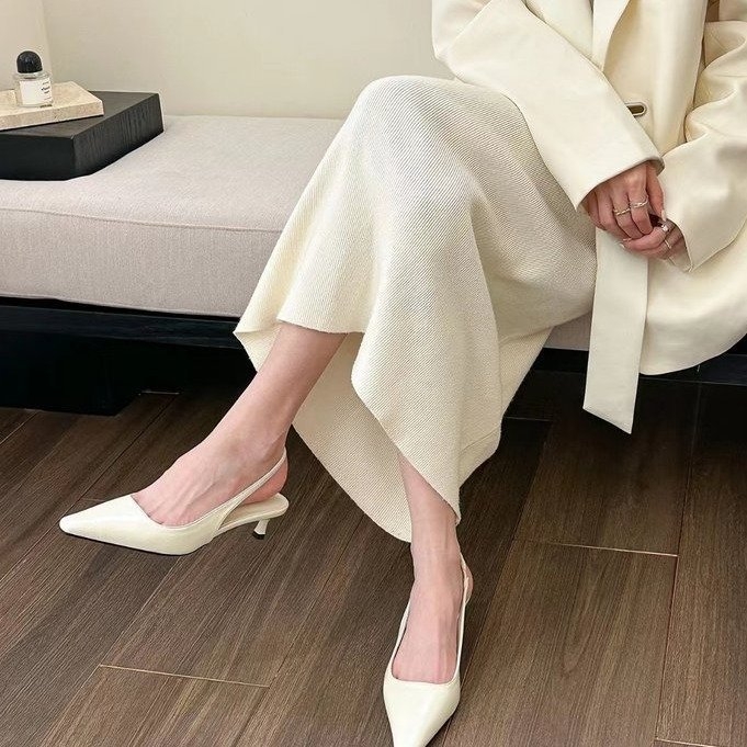 Moteriški dirželiniai sandalai su smailiu pirštu, PU viršus, PU vidus, guma padas