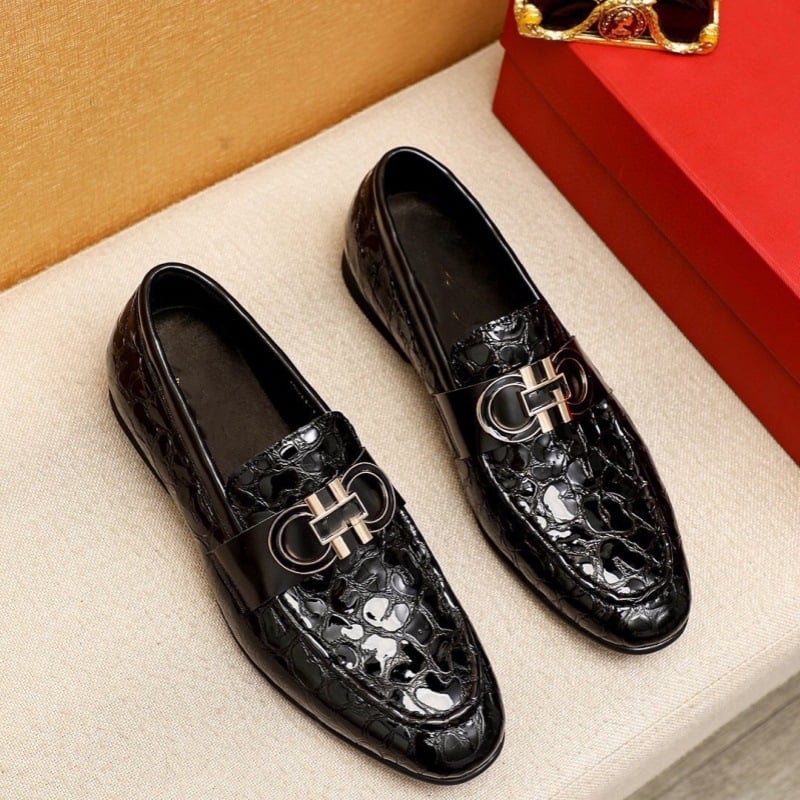 Ανδρικά Δερμάτινα Παπούτσια без κορδόνια, με μυτερό δάχτυλο, χαμηλός προφίλ, επιχειρηματικό casual στυλ, δερμάτινο επάνω μέρος, καουτσούκ σόλα