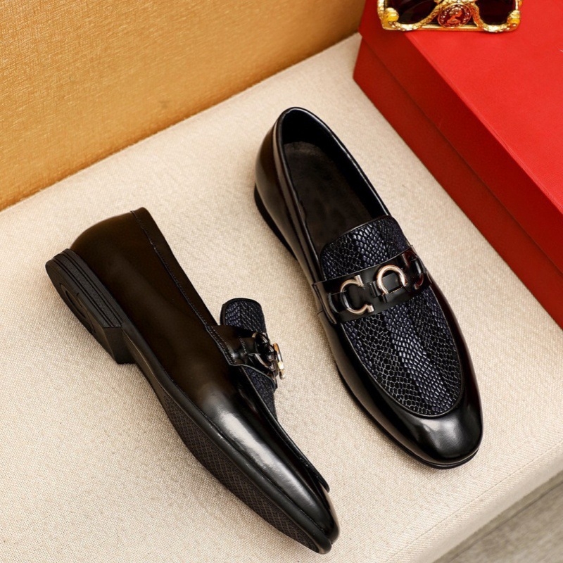 Мъжки кожени обувки без връзки с остър нос, нисък профил, бизнес-кэжуъл стил, кожена горна част, гумена подметка