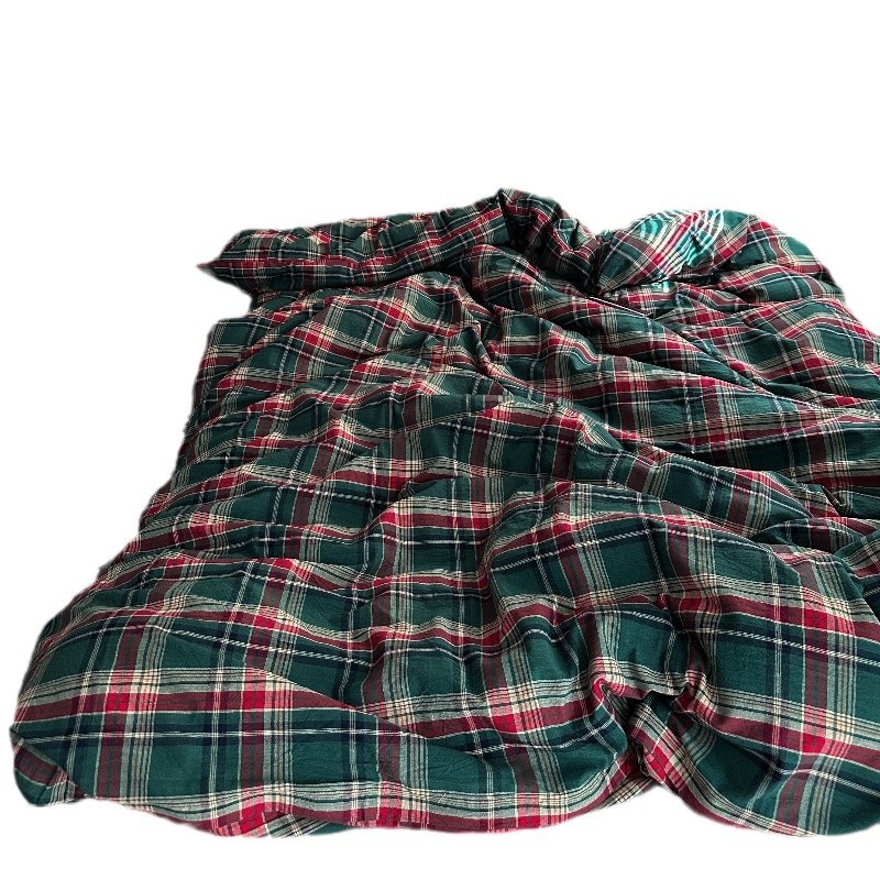 Sofansha Κάλυμμα Παπλώματος από 100% βαμβάκι – Γεωμετρικό μοτίο, Πλυμένη ύφανση, Αντιδραστική εκτύπωση και βαφή, Πυκνότητα υφάσματος 133x72