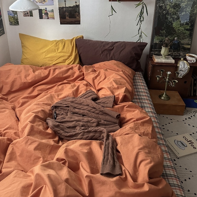 Sofansha Κάλυμμα Παπλώματος από 100% βαμβάκι – Γεωμετρικό μοτίο, Πλυμένη ύφανση, Αντιδραστική εκτύπωση και βαφή, Πυκνότητα υφάσματος 133x72