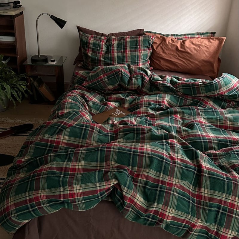 Sofansha Κάλυμμα Παπλώματος από 100% βαμβάκι – Γεωμετρικό μοτίο, Πλυμένη ύφανση, Αντιδραστική εκτύπωση και βαφή, Πυκνότητα υφάσματος 133x72