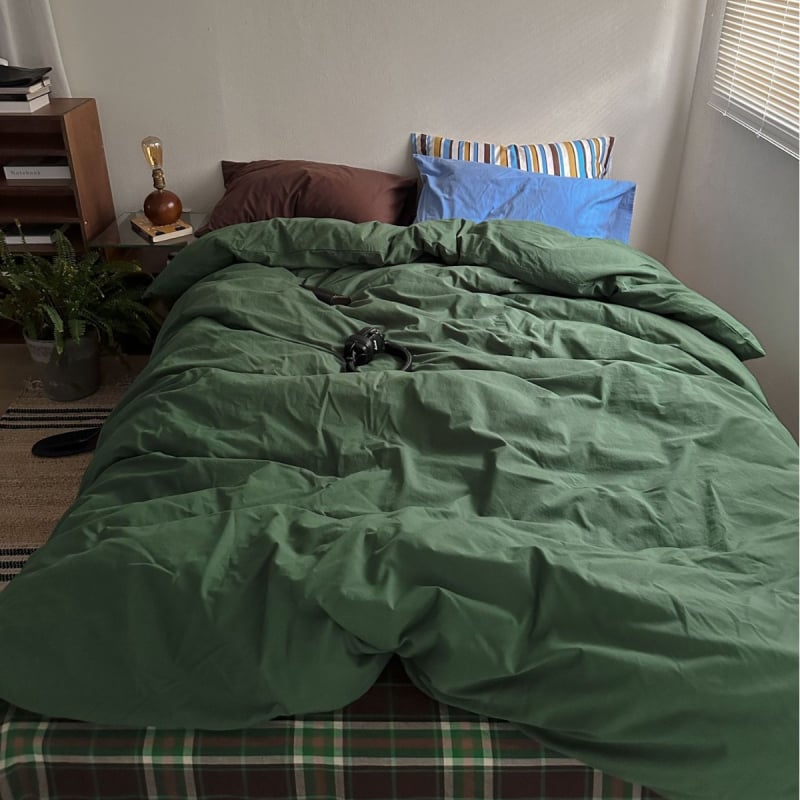 Sofansha Κάλυμμα Παπλώματος από 100% βαμβάκι – Γεωμετρικό μοτίο, Πλυμένη ύφανση, Αντιδραστική εκτύπωση και βαφή, Πυκνότητα υφάσματος 133x72