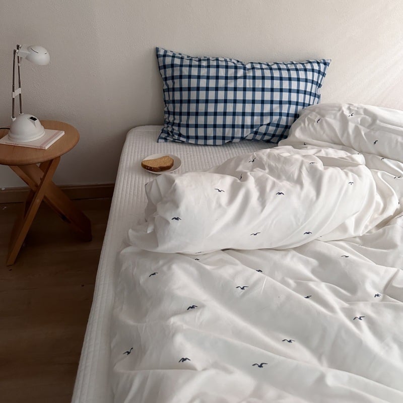 Sofansha Κάλυμμα Παπλώματος από 100% βαμβάκι – Γεωμετρικό μοτίο, Πλυμένη ύφανση, Αντιδραστική εκτύπωση και βαφή, Πυκνότητα υφάσματος 133x72