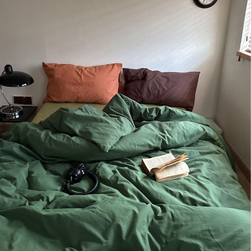 Sofansha Κάλυμμα Παπλώματος από 100% βαμβάκι – Γεωμετρικό μοτίο, Πλυμένη ύφανση, Αντιδραστική εκτύπωση και βαφή, Πυκνότητα υφάσματος 133x72