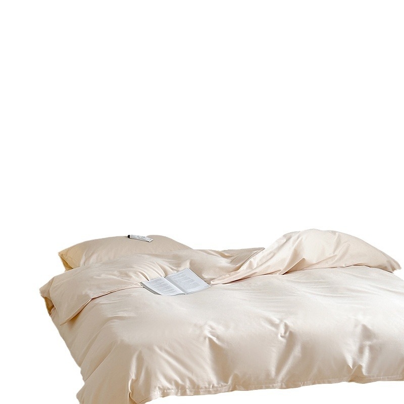 Комплект спално бельо от чист памук, 4 части, 100S, реактивно багрене, едноцветен, минималистичен дизайн