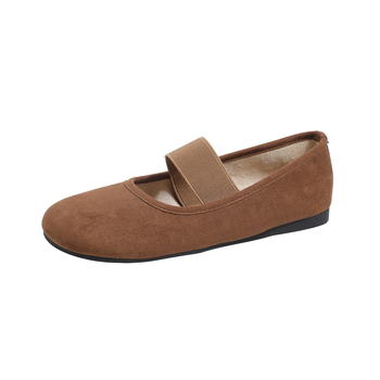 Mary Jane cipő suede felsőrésszel, természetes bőr talpbetét, gumitalp, alacsony sarok 1–3 cm, kerek orr